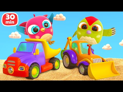 🦉🚗 Совеня Хоп Хоп і Дятлик Тук Тук грають з машинками. Освітній мультфільм для малят