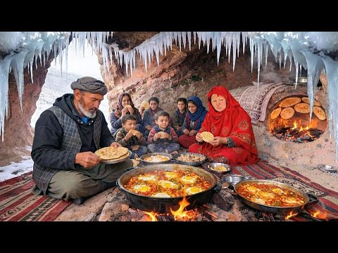 Surviving Winter in Afghanistan's Ancient Cave | Daily Cooking & Life in Stone Shelter
