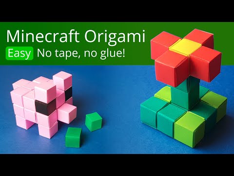 Minecraft Origami ⛏ How to join Origami Cubes like paper Minecraft blocks or Lego bricks