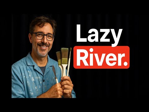Lazy River in One Take?! 🌊 Wet-on-Wet Oil Painting Tutorial (Beginner Tricks Inside)