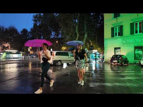 Rome's Rainy Midnight Magic: Walking Through History.#rome #travel #europe