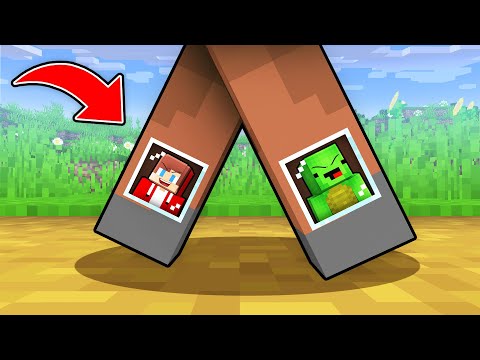 JJ and Mikey Built a House inside Villager’s Legs in Minecraft (Maizen)