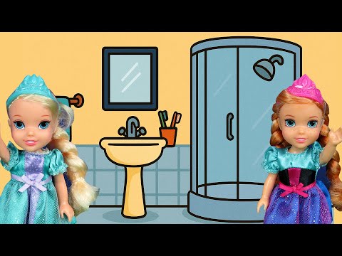 Bedtime routine! Elsa & Anna toddlers - Is someone wasting time?  Shower - brushing teeth