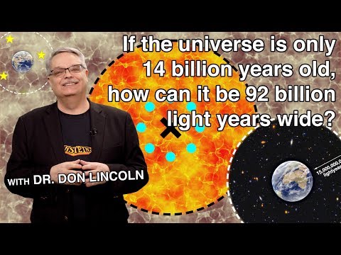 If the universe is only 14 billion years old, how can it be 92 billion light years wide?