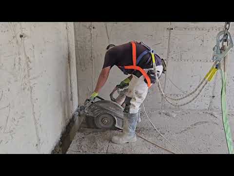 Алмазная резка плиты лифтовой шахты