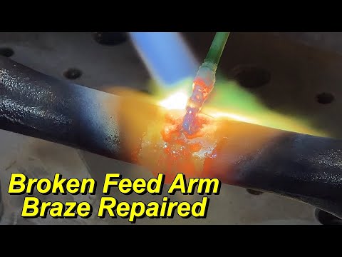 Broken Feed Arm for Post Drill Braze Repaired