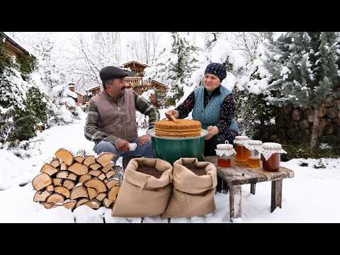 Baking a Village Honey Cake From Scratch 🍯🍰🔥