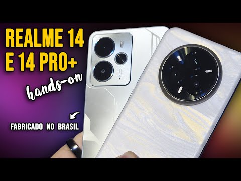 Hands-on do Realme 14 e 14 Pro+ que chegam com fabricação no Brasil
