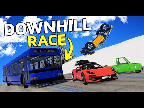 High Speed Snowy Downhill RACE - BeamNG (Feat. @Goosiest @ntns_media @StylexOnYoutube )