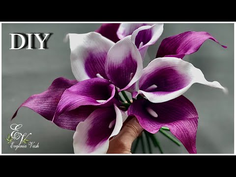 МК 🌸 за 8 мин и БЕЗ ИНСТРУМЕНТОВ | КАЛЛЫ из фоамирана сделать ЛЕГКО 🌸 FLOWERS with your own hands 🌸