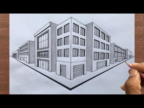 How to Draw a Town in 2-Point Perspective
