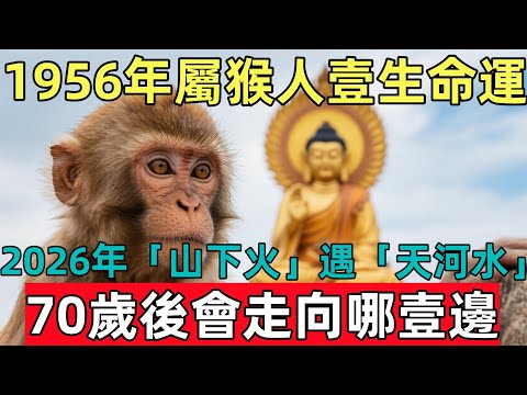 1956年屬猴人壹生命運！2026年「山下火」遇「天河水」70歲後會走向哪壹邊。#佛约#生肖#财运 #佛學 #佛陀 #佛法 #佛教 #修行#生肖运势#属相运势#正能量 #monkey #2025