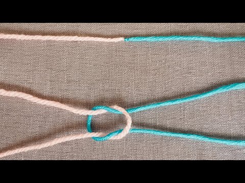 “The surgeon’s knot: strong and invisible for wool work.”