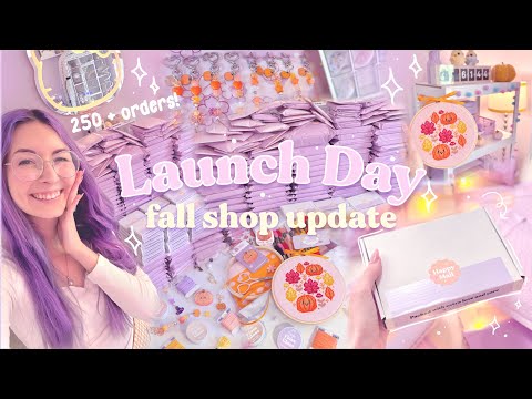 The MOST orders I've ever had! 🎃✨ Shop launch studio vlog: going live and packing 250+ orders!
