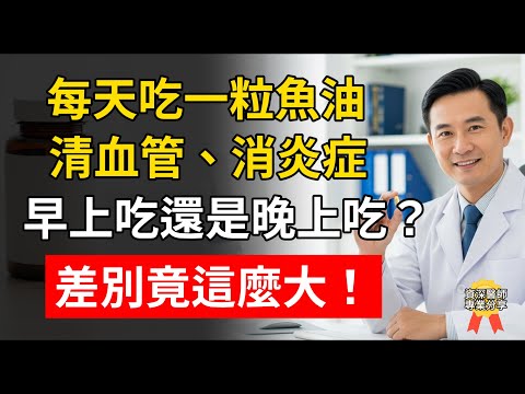 魚油的“黃金服用時間”曝光！原來早上吃和晚上吃 效果天差地遠吃對了 降血脂、抗發炎！吃錯了 等於花錢買心安！