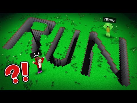 JJ and Mikey Found "RUN" SCARY PIT in Minecraft! (Maizen)