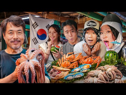 EATING EVERYTHING AT A EXOTIC KOREAN FOOD MARKET
