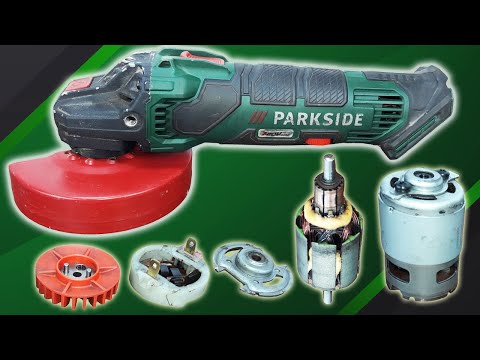 Parkside Cordless grinder PWSA 20-Li (motor disassembly and winding)