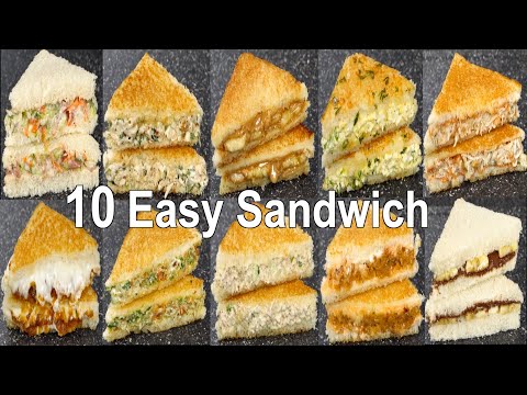 10 Easy Bread Sandwich Recipes | How to Make Sandwich at Home