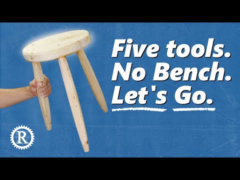 Make a traditional milking stool. Limited tools. No Bench.