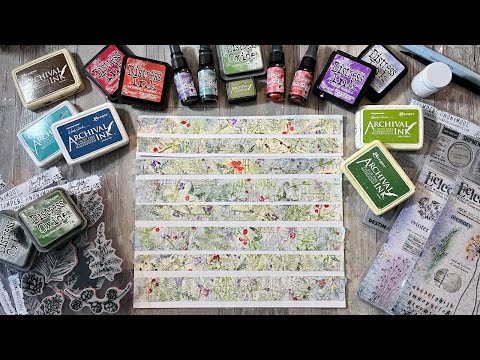 Handmade Festive Winter Tapes using masterboard techniques