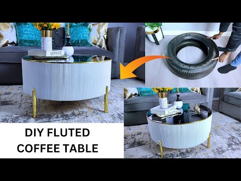 HOW TO RECYCLE A CAR TIRE INTO A FLUTED COFFEE TABLE ~Diy coffee table