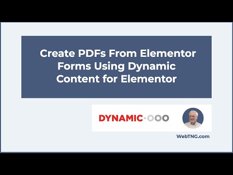 Create PDFs from Elementor Forms Using Dynamic Content for Elementor