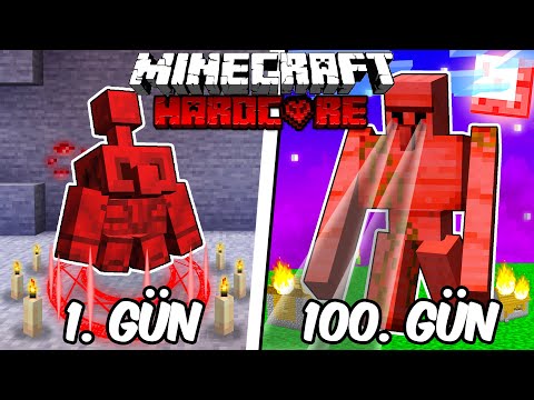 Hardcore Minecraft'ta KANLI GOLEM Olarak 100 Gün Geçirmemin Hikayesi...