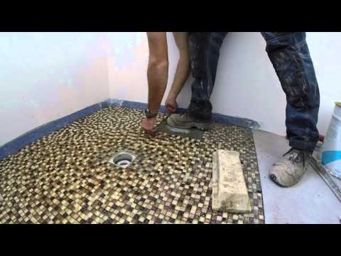pose mosaique douche italienne
