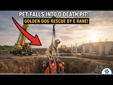 Golden Retriever Falls Into 5-Meter Sinkhole | Dramatic Rescue by Crane & Emergency Team