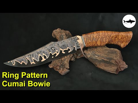 Forging amazing ring-pattern copper damascus bowie knives