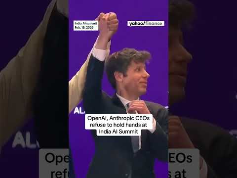 OpenAI’s CEO Sam Altman and Anthropic’s CEO Dario Amodei avoid holding hands at India AI Summit.