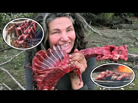 She Caught A Small Kangaroo At Night And Feasted On Giant Roasted Ribs In The Wilderness.