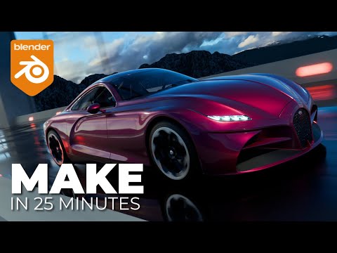 Create a PRO CAR ANIMATION in Blender in just 25 minutes! Complete Blender tutorial - see every step
