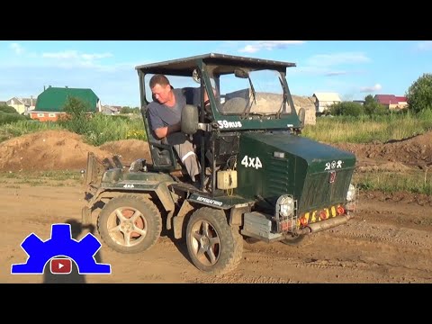Самодельный минитрактор переломка с гидравликой. Отличный помощник по хозяйству, 7 лет эксплуатации.
