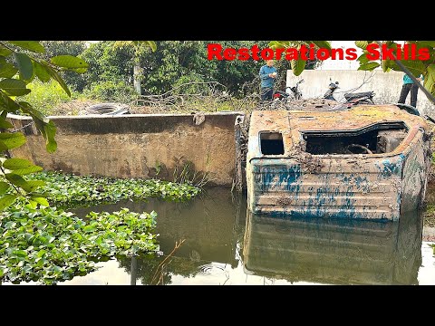 Genius Man Restores Seriously Accidented Hyundai Truck Abandoned Under Water For Years