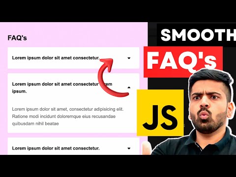 Animated FAQ Section | Mini Project Accordian using Javascript | Web Development Course #48