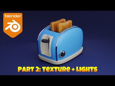 How to texture a stylized toaster in Blender (chrome + painted metal + toast materials)