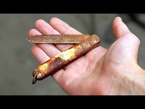 Restoring rusty old pocket knife found from fleamarket - Knife restoration
