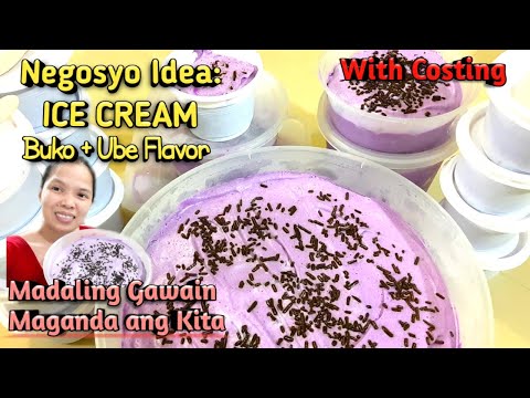 Murang Negosyo Idea sa Halagang 500: Ice Cream Buko-Ube Flavor | with Costing