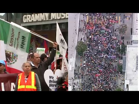 May Day: Thousands march and rally in LA
