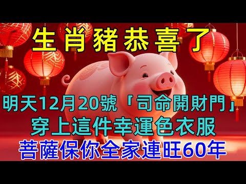 百年難遇！生肖豬明天12月20日，農曆十一月初一是「司命開財門」！一定要記得穿這個顏色的衣服，菩薩保你全家連旺60年，再倒楣也能逆天改命！ #生肖运势#佛陀#佛學 #佛法 #佛教 #修行 #智慧