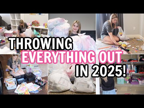 THROWING EVERYTHING OUT IN 2025 | DECLUTTERING, ORGANIZING & DEEP CLEANING | Whole House Declutter
