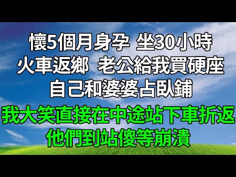 懷5個月身孕坐30小時火車返鄉，老公給我買硬座，自己和婆婆占臥鋪，我大笑直接在中途站下車折返，他們到站傻等崩潰！#原创视频 #生活經驗 #為人處世 #人生感悟 #故事分享 #打脸