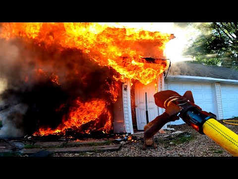 Structure Fire with Explosion Nozzle POV