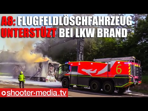 ❌ A8: LKW in Vollbrand - 3 GTLF & 1 FLF ❌ Einsatz der Superlative  🚒  FEUERWEHR STUTTGART
