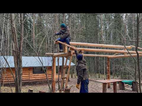While we were building, we were hit by a blizzard and a hurricane-force wind