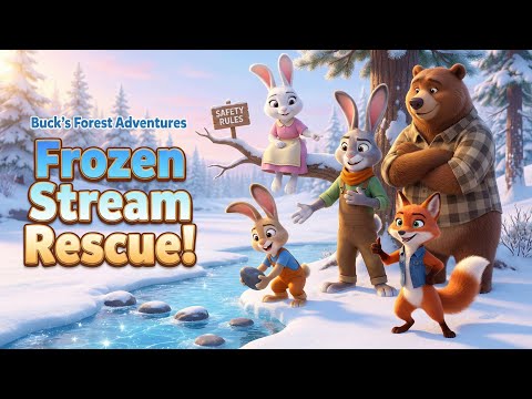 The Buck’s Forest Adventures – The Frozen Forest Stream Rescue! ❄️ Winter Water Safety Story for Kid