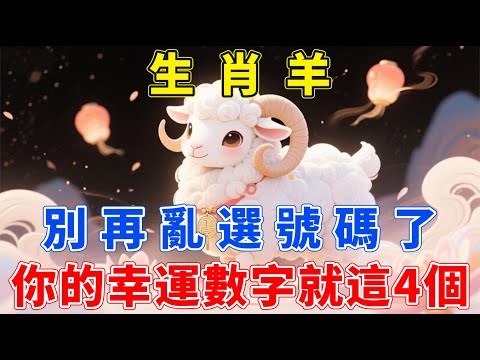 別再亂選號碼了！生肖【羊】的終極幸運數字是這4個！買彩券、選車牌、挑門號，用上就發！【生肖佑福】#生肖 #運勢 #風水 #財運 #命理