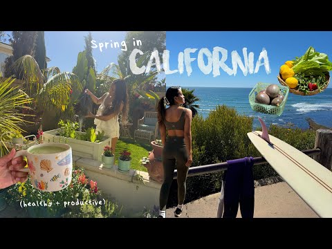spring at home in California | gardening, healthy surf lifestyle, clothing haul 🌊